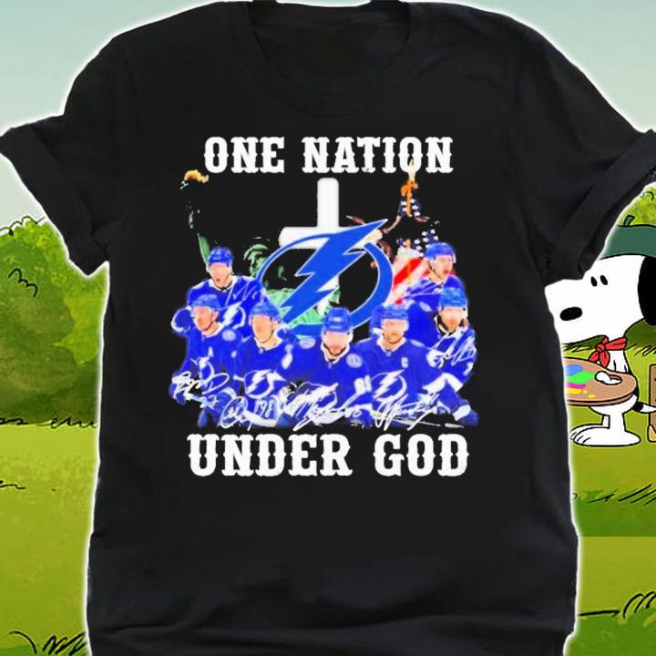 One Nation Under God Tampa Bay Lightning Eastern Champions Signatures T-Shirt t-shirt shirt