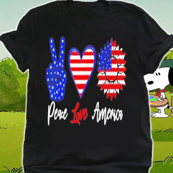 Peace Love America 4th Of July Sunflower 2022 T-Shirt t-shirt shirt
