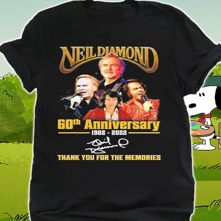 Neil Diamond 60th Anniversary 1962 2022 Thank You For The Memories t-shirt shirt