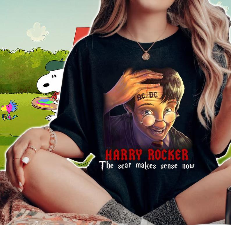 Harry Potter ACDC Harry Rocker The Scar Makes Sense Now t-shirt woman shirt