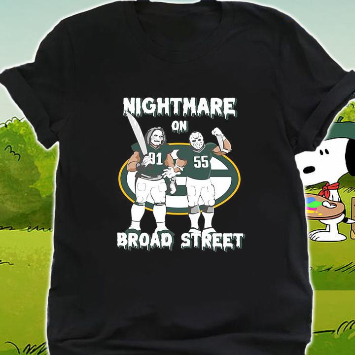 Jigsaw and Jason Voorhees Nightmare On Broad Street Halloween Packers t-shirt shirt