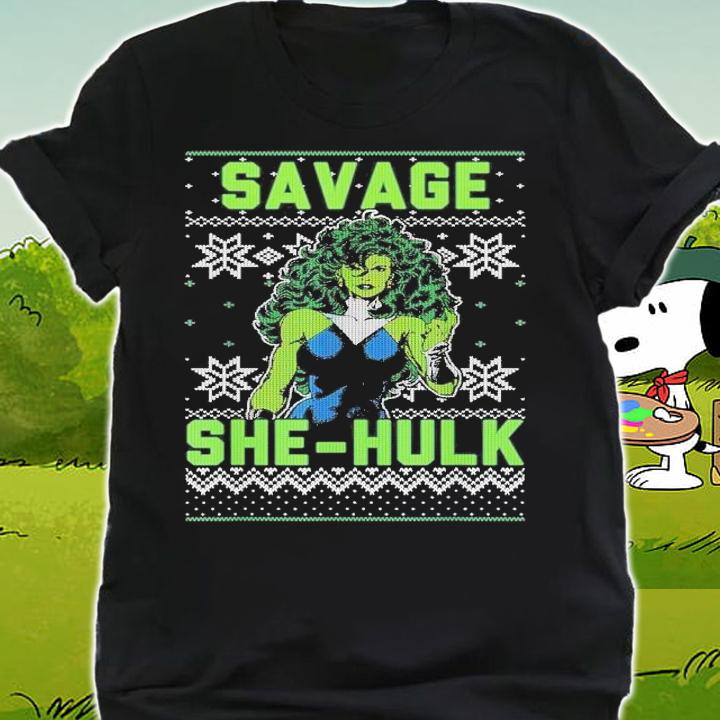 Ugly Christmas Sweater She Hulk Savage T-Shirt t-shirt shirt