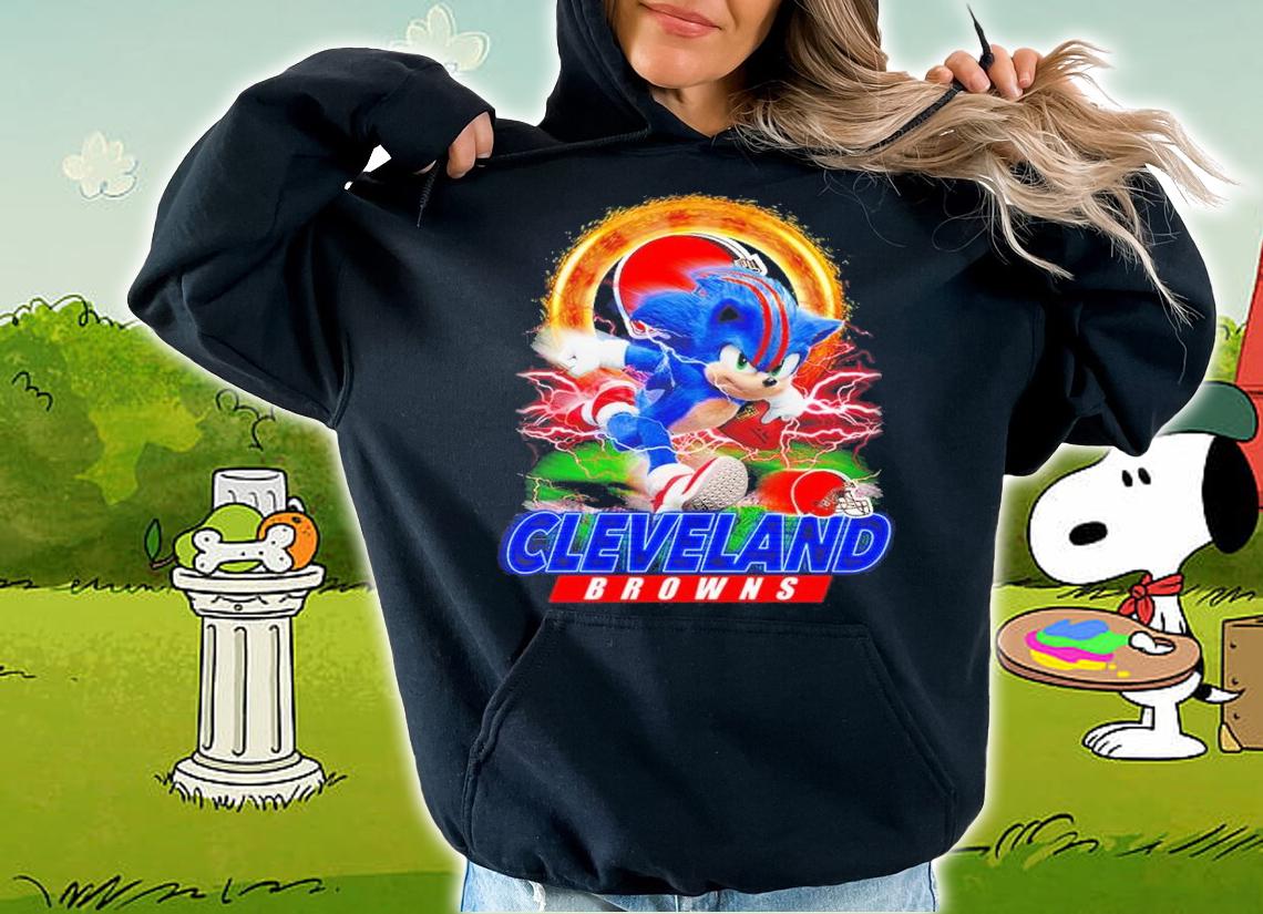Ultra Sonic The Hedgehog Playing Rugby Football Cleveland Browns Shirt t-shirt hoodie