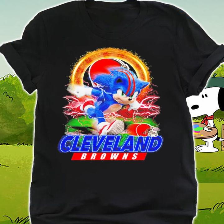 Ultra Sonic The Hedgehog Playing Rugby Football Cleveland Browns Shirt t-shirt shirt