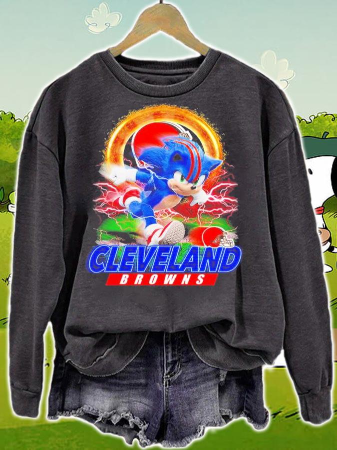 Ultra Sonic The Hedgehog Playing Rugby Football Cleveland Browns Shirt t-shirt sweatshirt