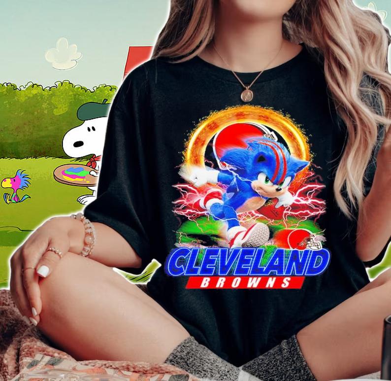 Ultra Sonic The Hedgehog Playing Rugby Football Cleveland Browns Shirt t-shirt woman shirt
