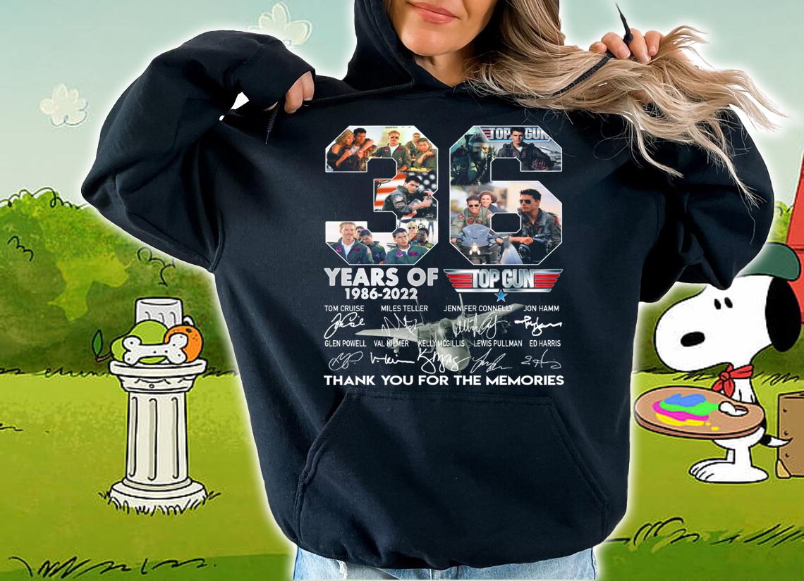 36 Years Of 1986-2022 Top Gun Thank You For The Memories Signatures t-shirt hoodie