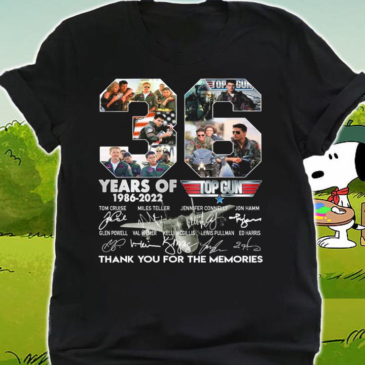 36 Years Of 1986-2022 Top Gun Thank You For The Memories Signatures t-shirt shirt