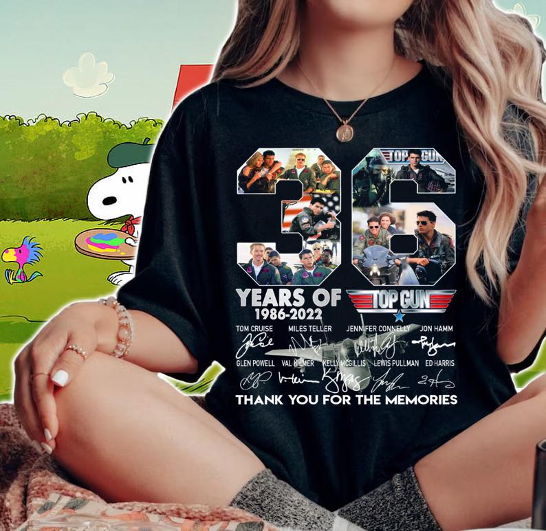36 Years Of 1986-2022 Top Gun Thank You For The Memories Signatures t-shirt woman shirt