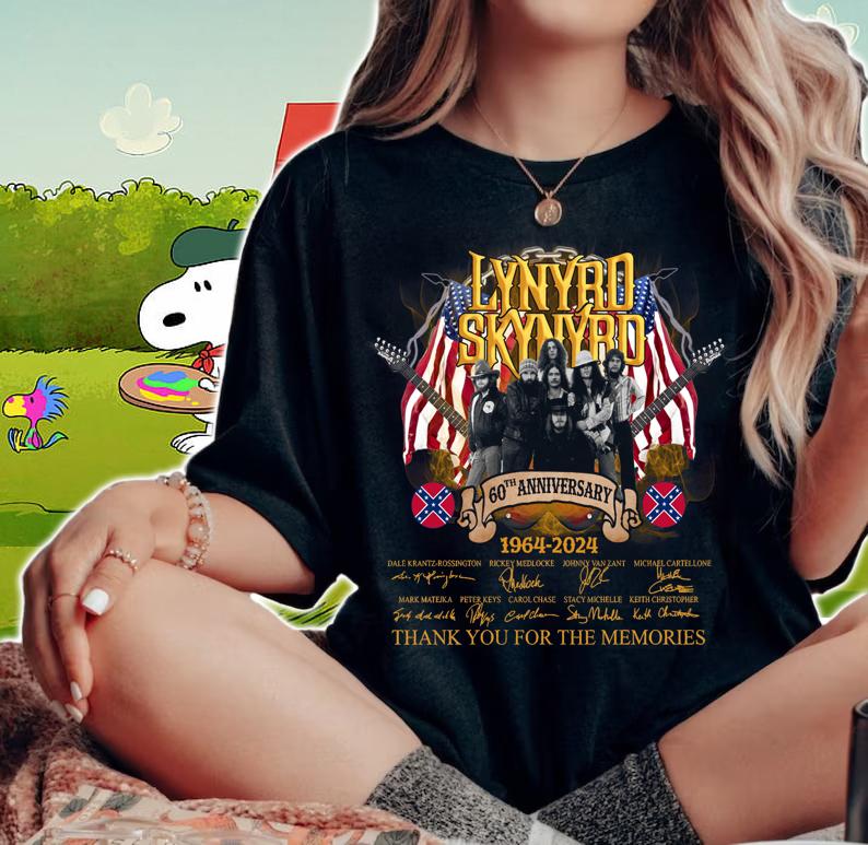 Lynyrd Skynyrd 60th Anniversary 1964-2024 Thank You For The Memories t-shirt woman shirt