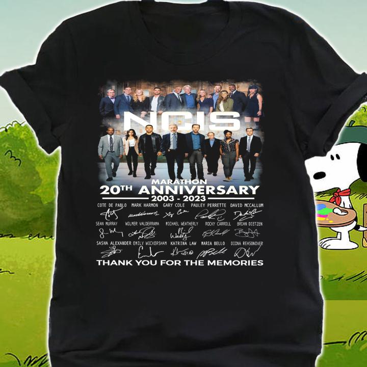 NCIS Marathon 2003-2023 thank you for the memories signatures t-shirt shirt