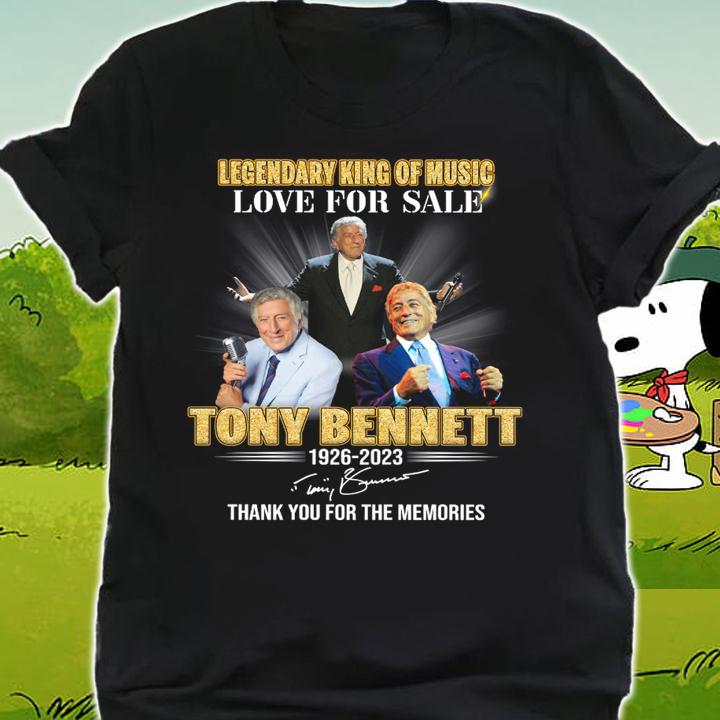 Tony Bennett 1926-2023 Legendary King Of Music Thank You For The Memories t-shirt shirt