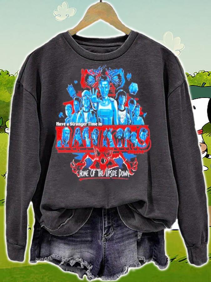 Stranger Things Have A Stranger Time In Hawkins Home Of The Upside Down T-Shirt t-shirt sweatshirt