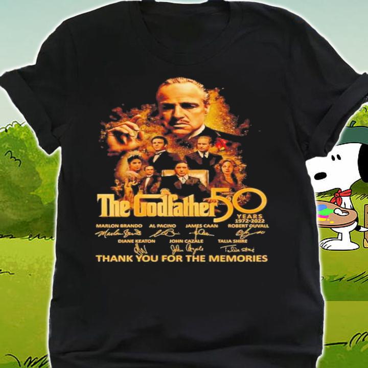 The GodFather 50 years 1972 2022 thank you for the memories signatures shirt t-shirt shirt