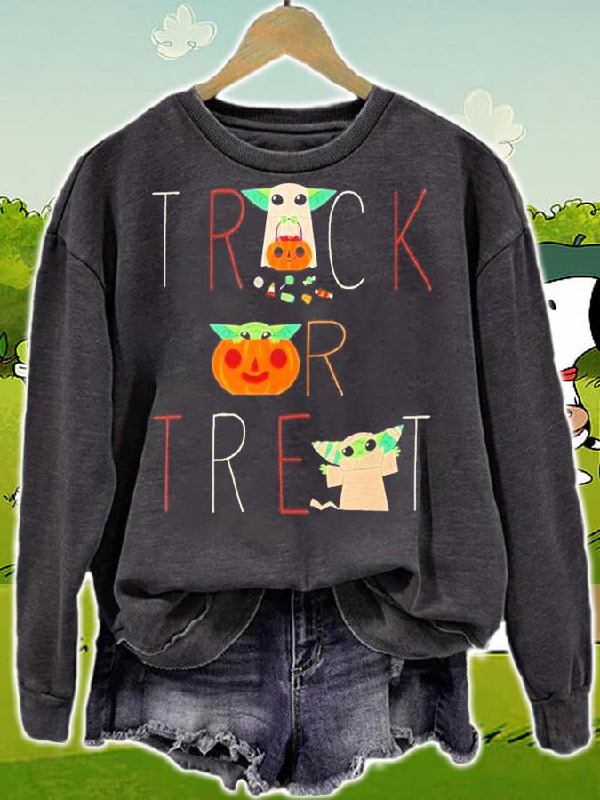 The Mandalorian Grogu Trick or Treat Halloween Shirt t-shirt sweatshirt