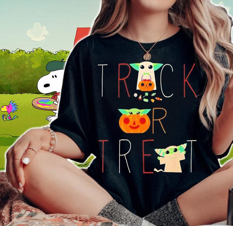 The Mandalorian Grogu Trick or Treat Halloween Shirt t-shirt woman shirt