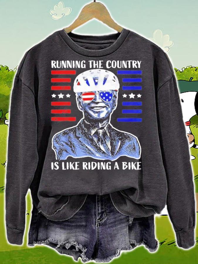 US Flag Merry 4th Of July Biden Bike Bicycle Falls Off T-Shirt t-shirt sweatshirt