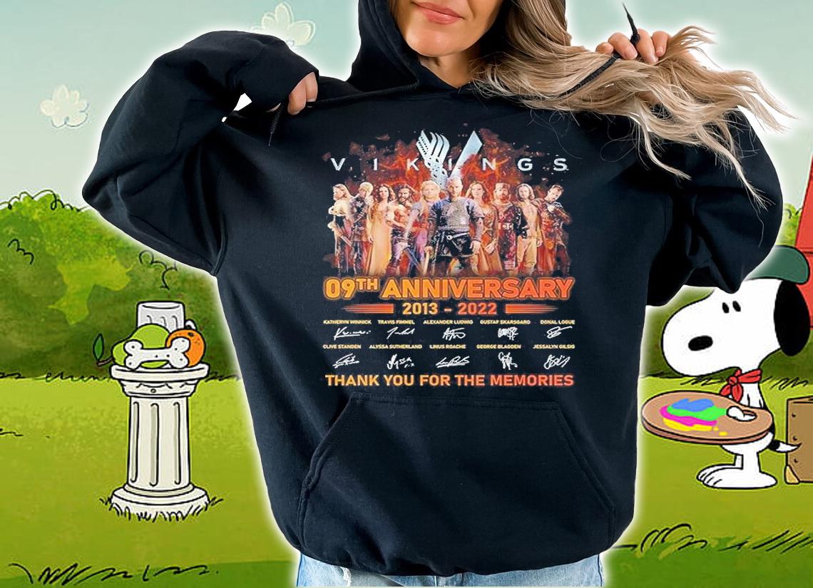 Vikings 09th Anniversary 2013 2022 Thank You For The Memories T-Shirt t-shirt hoodie