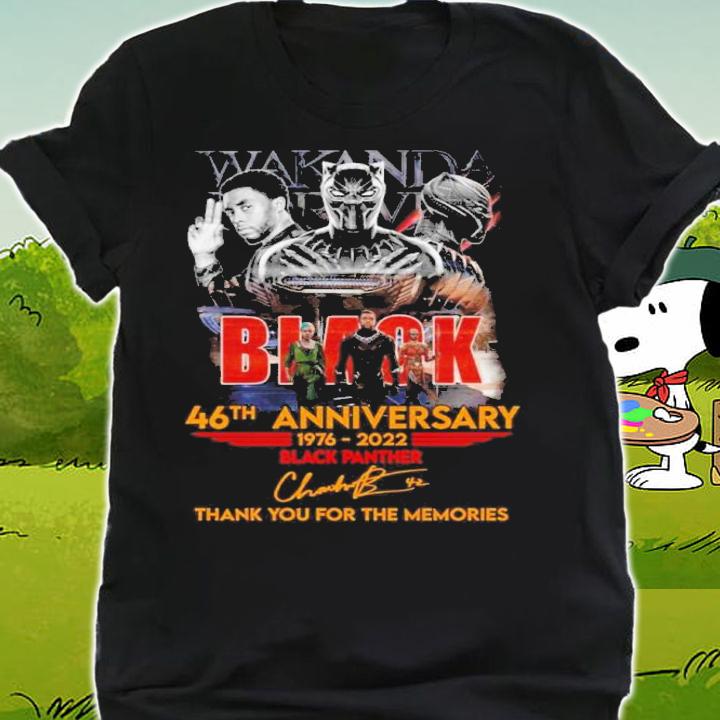 Wakanda Forever Marvel Black Panther 46th Anniversary Signatures Thank You For The Memories Shirt t-shirt shirt