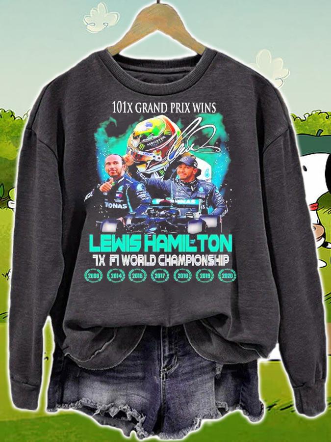 101x Grand Prix Wins Lewis Hamilton Signatures 7x F1 World Championship Shirt t-shirt sweatshirt
