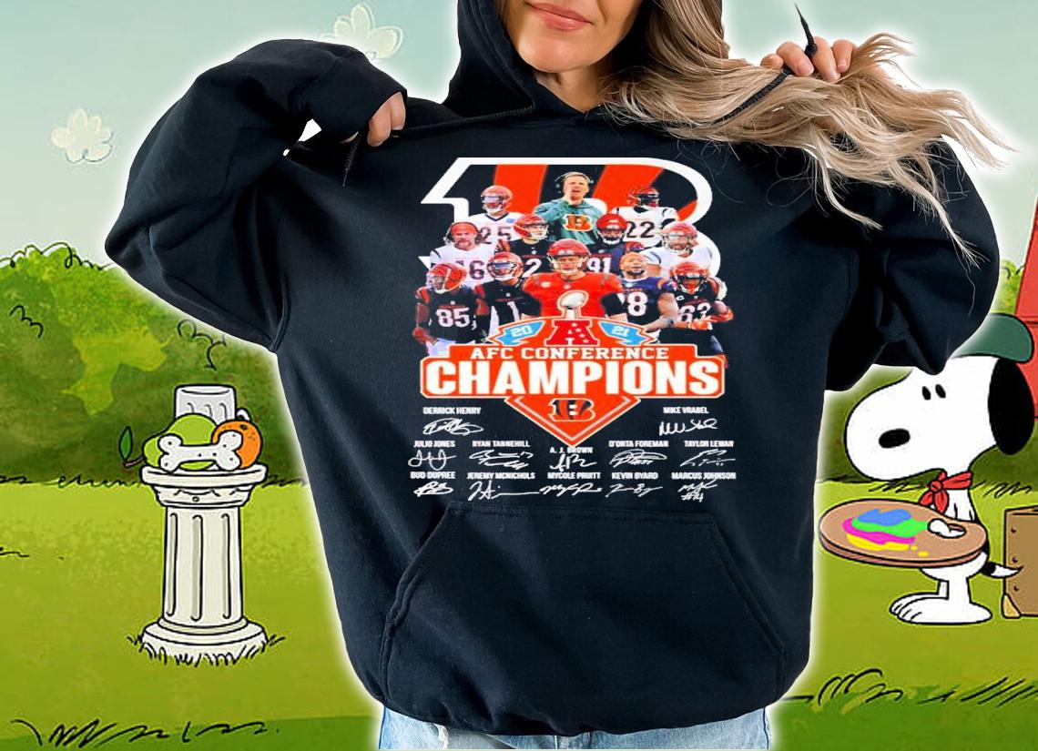 2021 AFC Conference Champions Cincinnati Bengals Signatures Shirt t-shirt hoodie