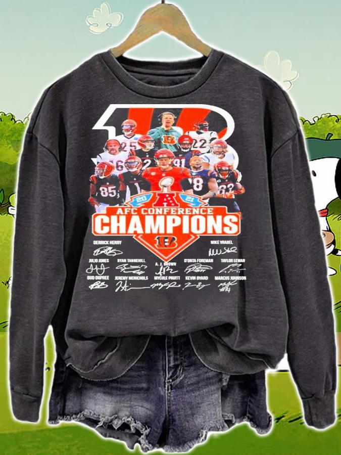 2021 AFC Conference Champions Cincinnati Bengals Signatures Shirt t-shirt sweatshirt