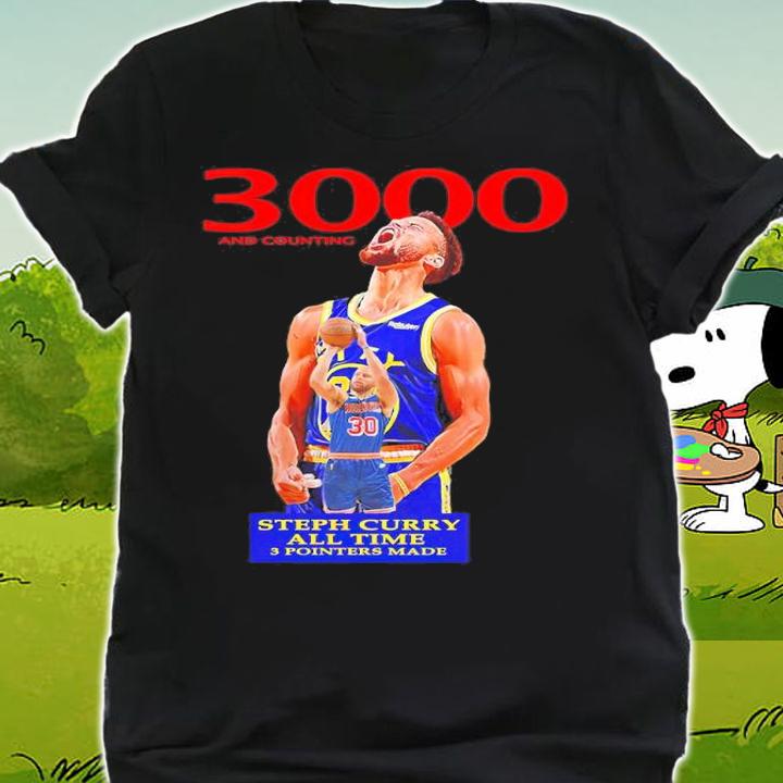3000 And Counting Steph Curry All Time 3 Pointers Made Shirt t-shirt shirt