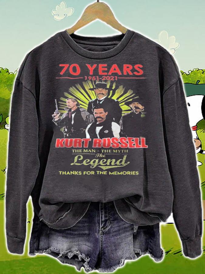 70 years 1951-2021 Kurt Russell the man the myth the legend thanks for the memories shirt t-shirt sweatshirt