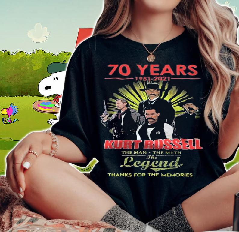 70 years 1951-2021 Kurt Russell the man the myth the legend thanks for the memories shirt t-shirt woman shirt