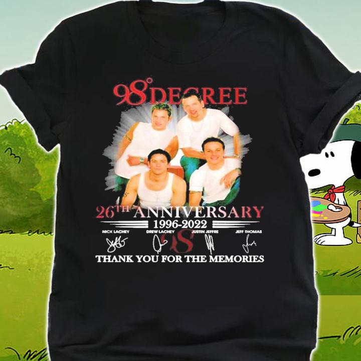 98 Degree 26th Anniversary 1996-2022 Signatures Thank You For The Memories Shirt t-shirt shirt