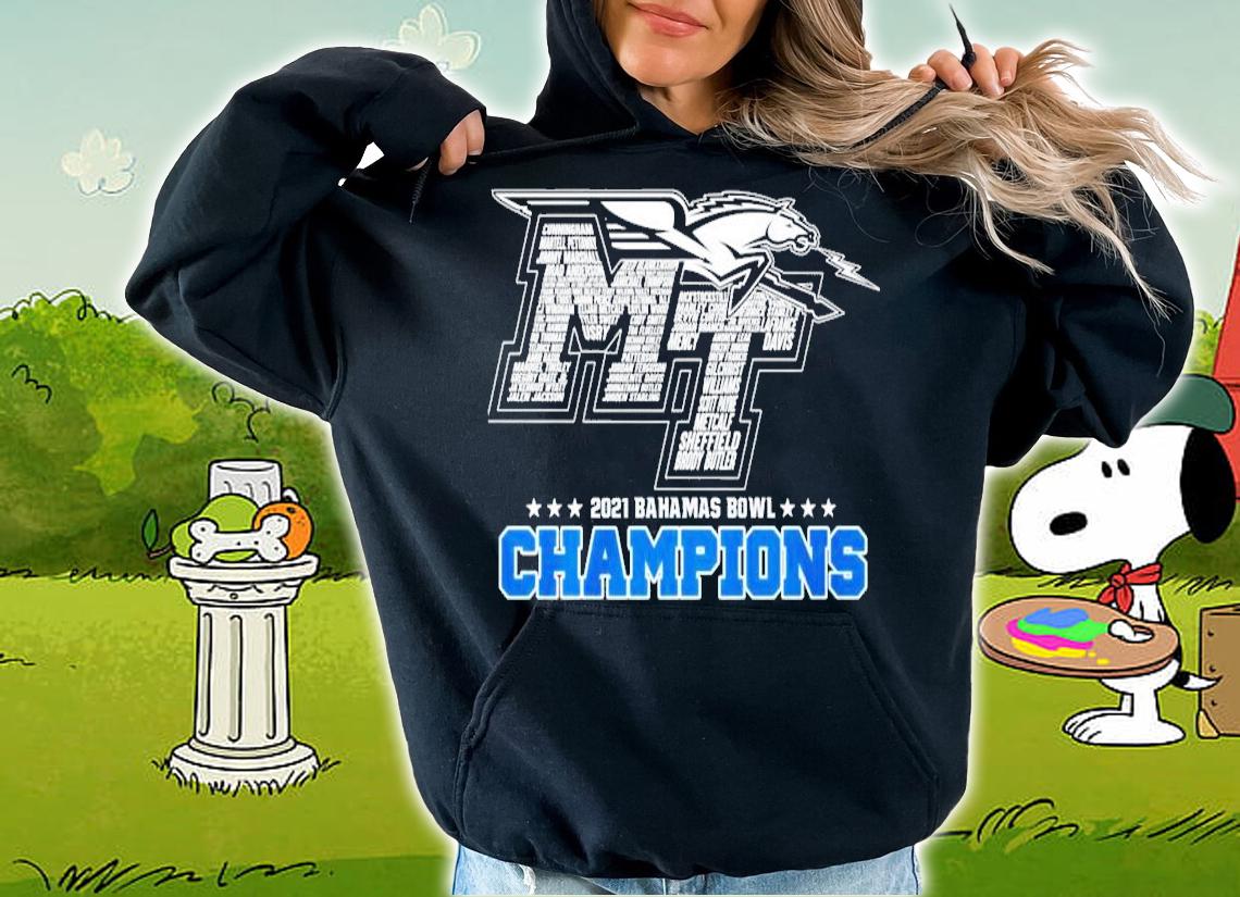 2021 Middle Tennessee Blue Raiders Bahamas Bowl Champions Shirt t-shirt hoodie