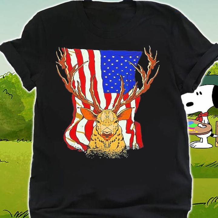 American USA Patriotic Hunter Deer T-Shirt t-shirt shirt