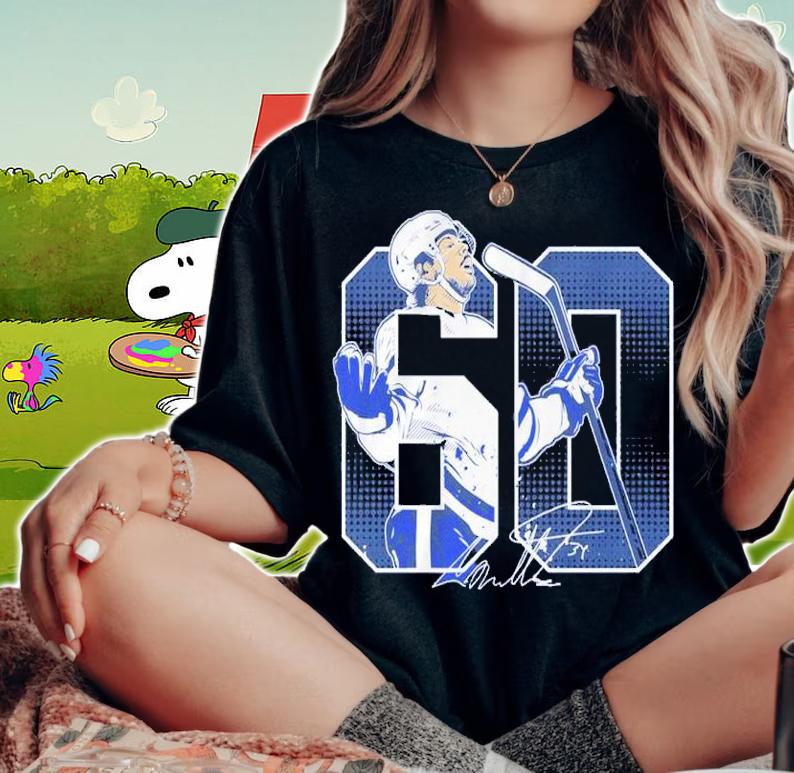 Auston Matthews 60 Goals Signatures Shirt t-shirt woman shirt