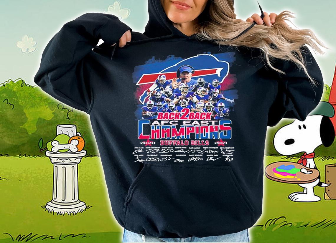 Back 2 Back AFC East Champions 2021 Buffalo Bills Signatures T-Shirt t-shirt hoodie
