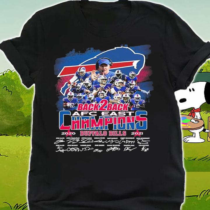 Back 2 Back AFC East Champions 2021 Buffalo Bills Signatures T-Shirt t-shirt shirt