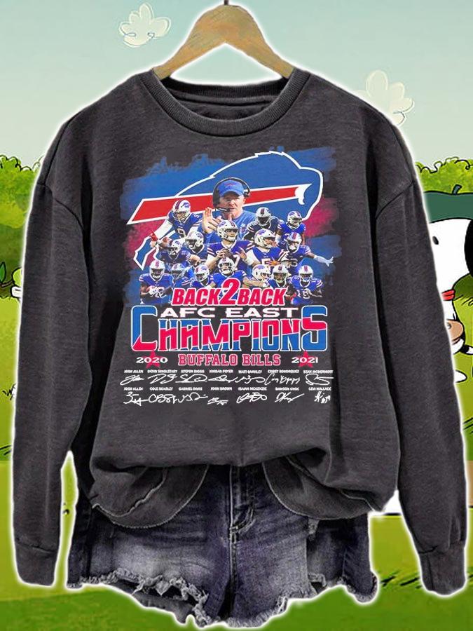 Back 2 Back AFC East Champions 2021 Buffalo Bills Signatures T-Shirt t-shirt sweatshirt