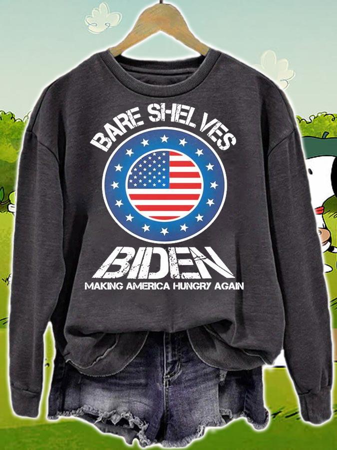 Bare Shelves Biden Making America Hungry Again USA Flag T-Shirt t-shirt sweatshirt