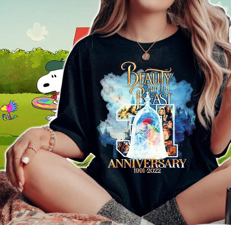 Beauty And The Beast 31 Anniversary 1991 2022 T-Shirt t-shirt woman shirt