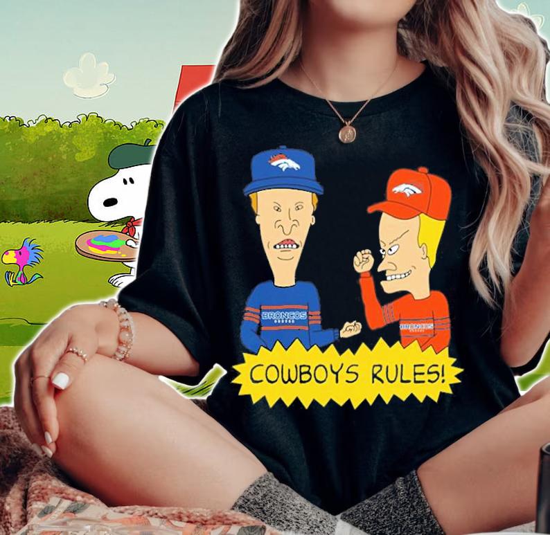 Beavis and Butt-Head Denver Broncos Rules NFL T-Shirt t-shirt woman shirt