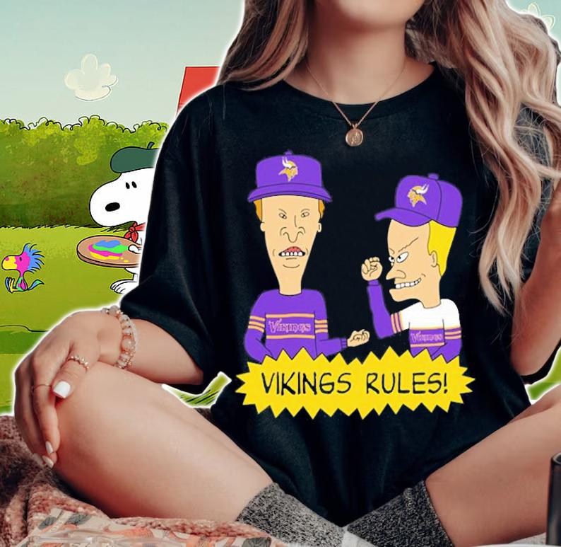 Beavis and Butt-Head Minnesota Vikings Rules NFL T-Shirt t-shirt woman shirt