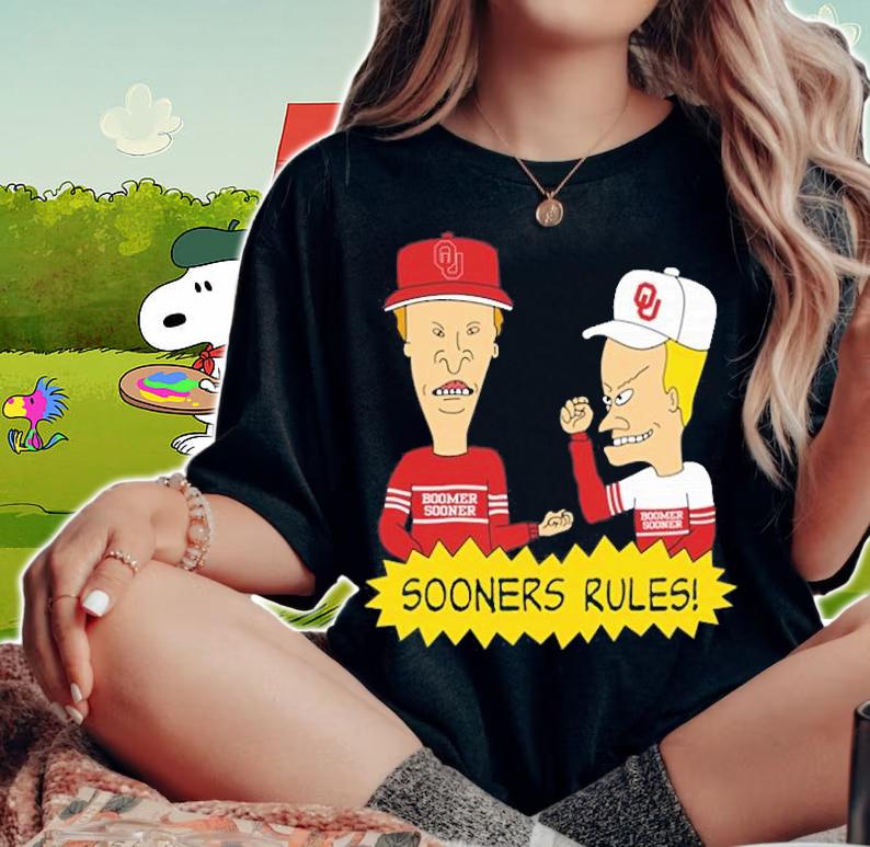 Beavis and Butt-Head Oklahoma Sooners Rules NCAA T-Shirt t-shirt woman shirt