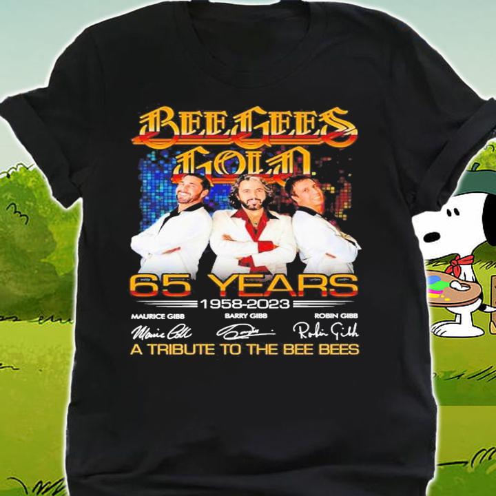 Bee Gees Gold 65 Years 1968-2023 Signatures A Tribute To The Bee Bees Shirt t-shirt shirt
