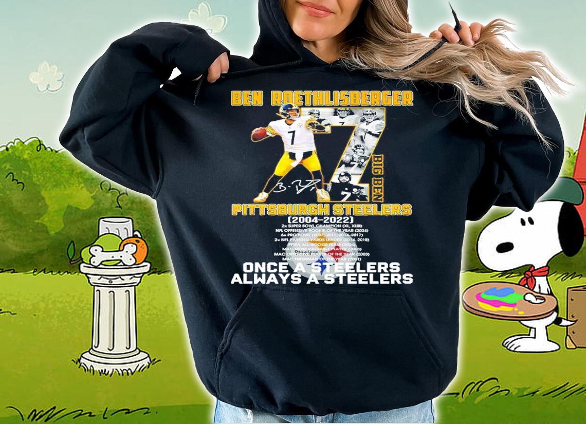 Ben Roethlisberger Pittsburgh Steelers 2004-2022 signature shirt t-shirt hoodie