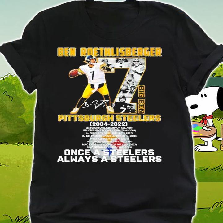 Ben Roethlisberger Pittsburgh Steelers 2004-2022 signature shirt t-shirt shirt