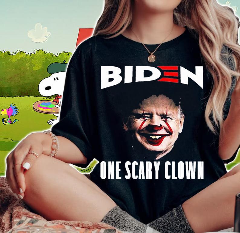 BIDEN ONE SCARY CLOWN Dark t-shirt woman shirt