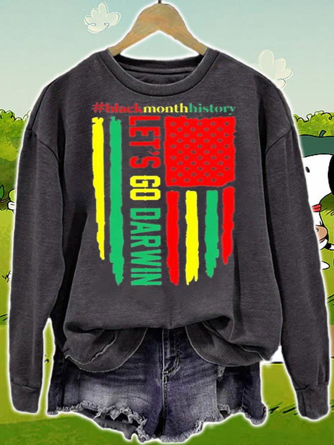 Blackmonthhistory Let's Go Darwin US Flag Vintage Joe Biden t-shirt sweatshirt
