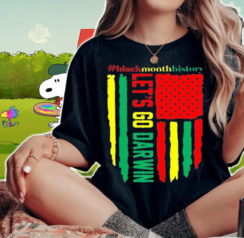 Blackmonthhistory Let's Go Darwin US Flag Vintage Joe Biden t-shirt woman shirt