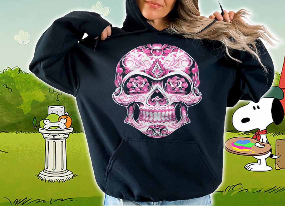 Breast Cancer Shirt Pink Sugar Skull shirt t-shirt hoodie