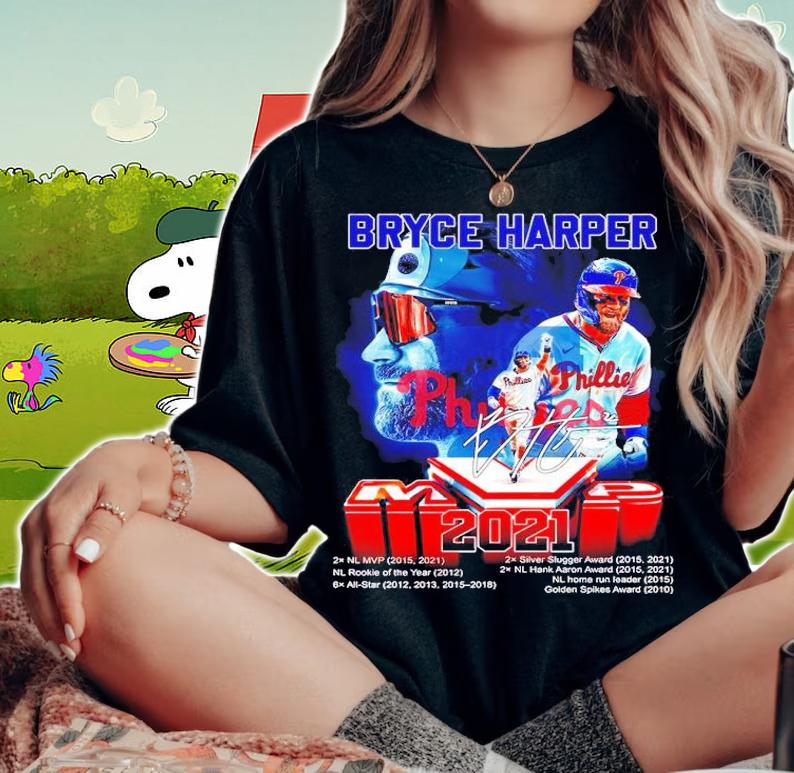 Bryce Harper MVP 2021 Signatures Shirt t-shirt woman shirt