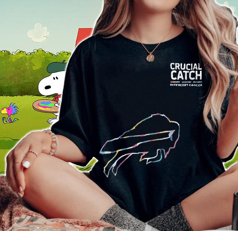 Buffalo Bills football team crucial catch intercept cancer T-shirt t-shirt woman shirt